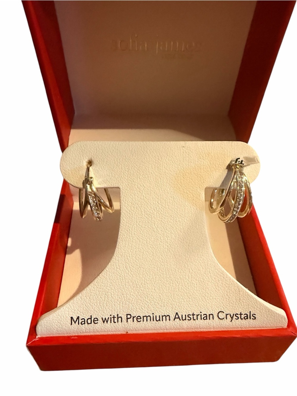 Sofia James New York Premium Austrian Crystals Hoop Earrings